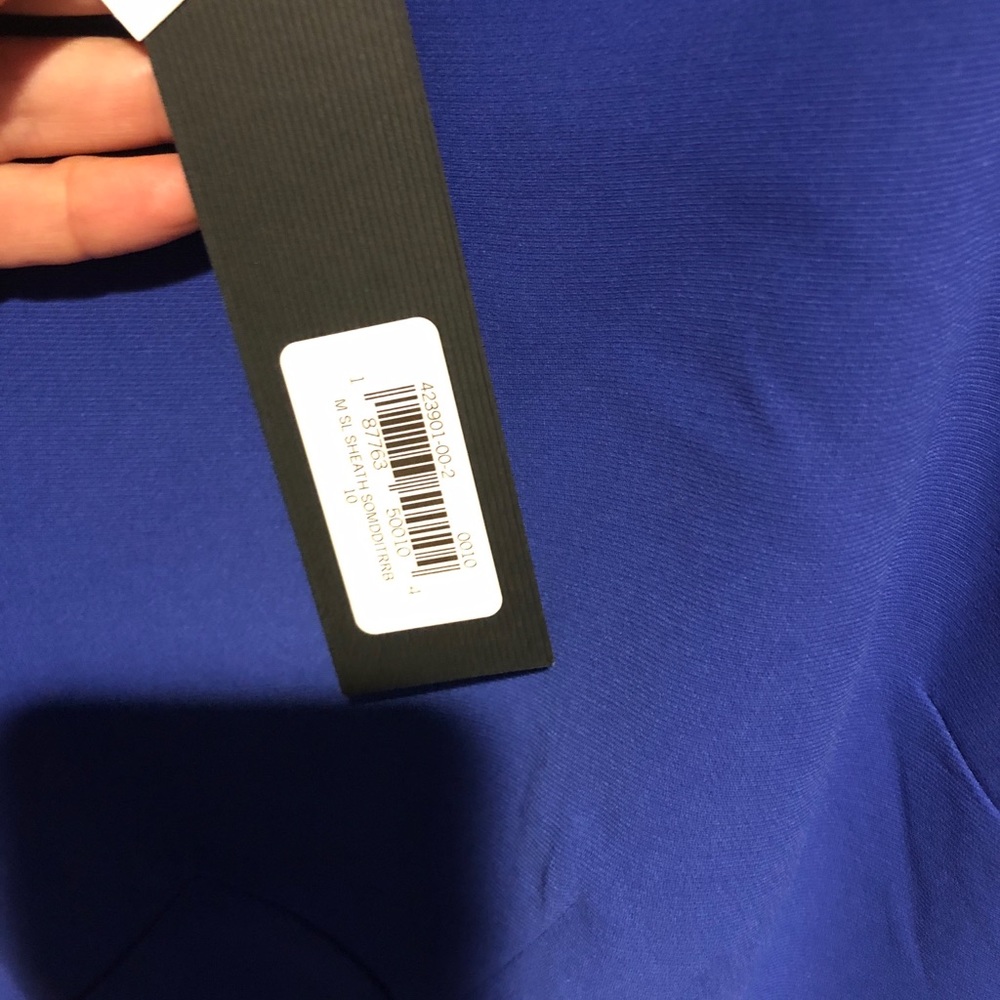 Banana republic monogram blue sheath dress Sz 10 - Picture 5 of 7